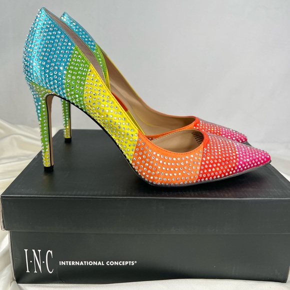 Shoes - 🔥 NEW Inc Rhinestone Pump Sandal Rainbow Colorful Shoe Size 11